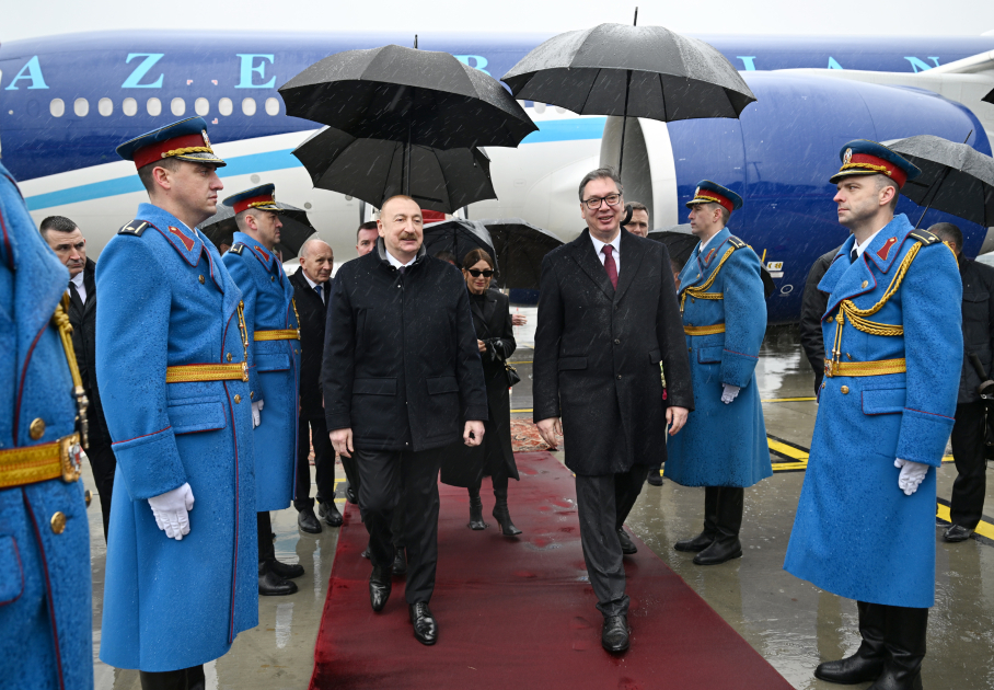 Prezident İlham Əliyev Serbiyaya rəsmi səfərə gəlib