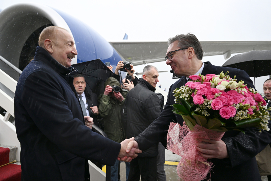 Prezident İlham Əliyev Serbiyaya rəsmi səfərə gəlib