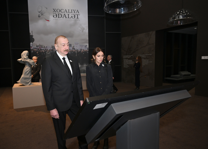 Prezident İlham Əliyev Xocalı Soyqırımı Memorialının açılışında iştirak edib